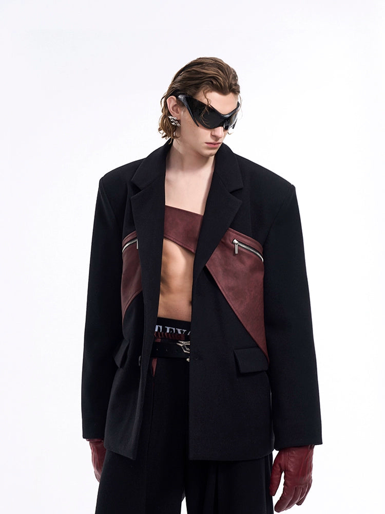 Leather Niche High-End Suit Blazer