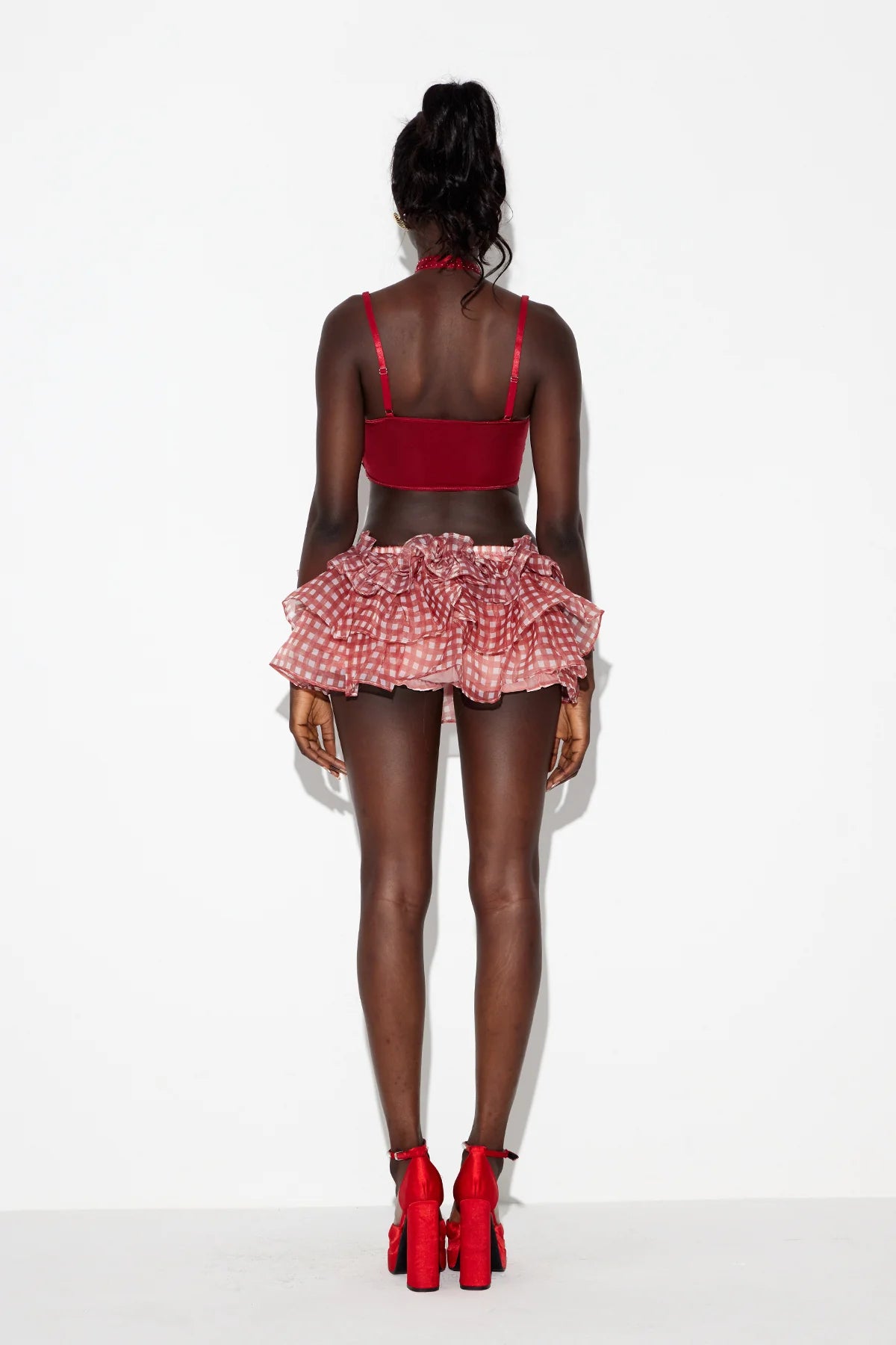 Tiered Cardigan And Ruffle Organza Skirt Set