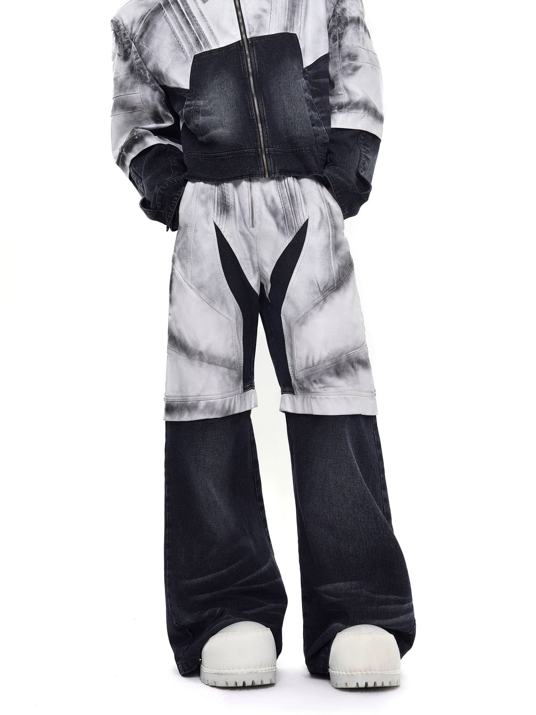 Patchwork Leather Denim Jacket