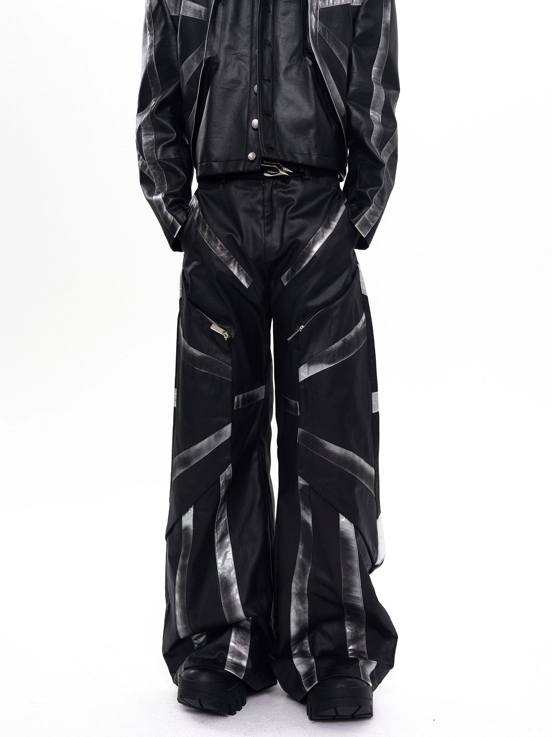 Dirty Washed Leather Jacket And Pant