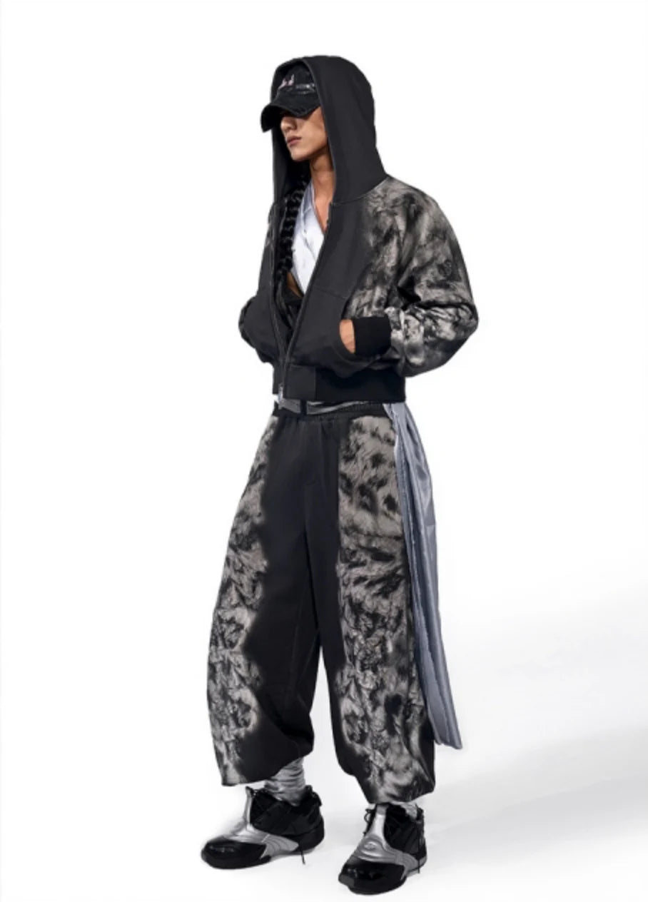 Leopard Print Niched Hoodie With Sweatpant And Shorts