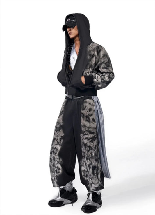 Leopard Print Niched Hoodie With Sweatpant And Shorts