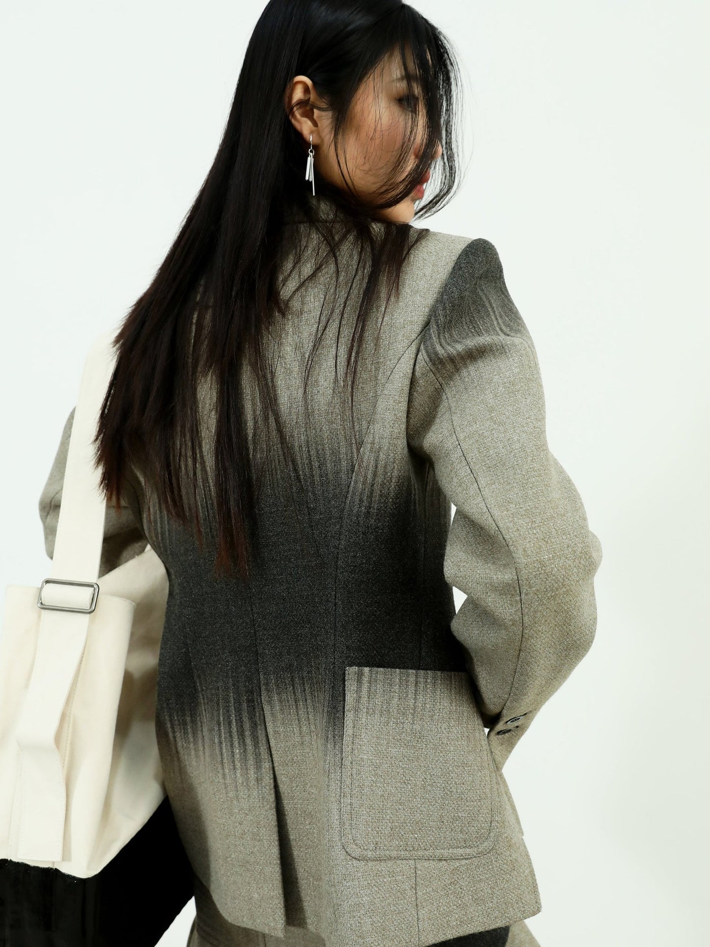 Gradient Wool Quilted Blazer