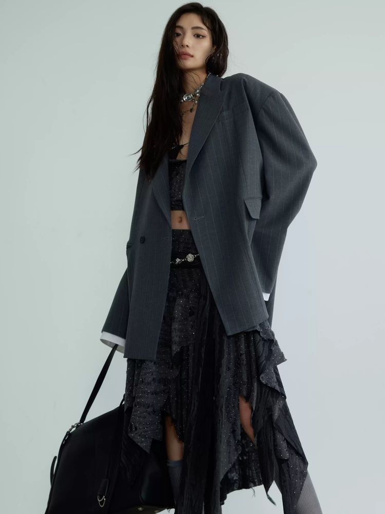 Striped Oversized Blazer