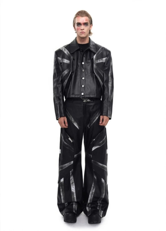 Dirty Washed Leather Jacket And Pant