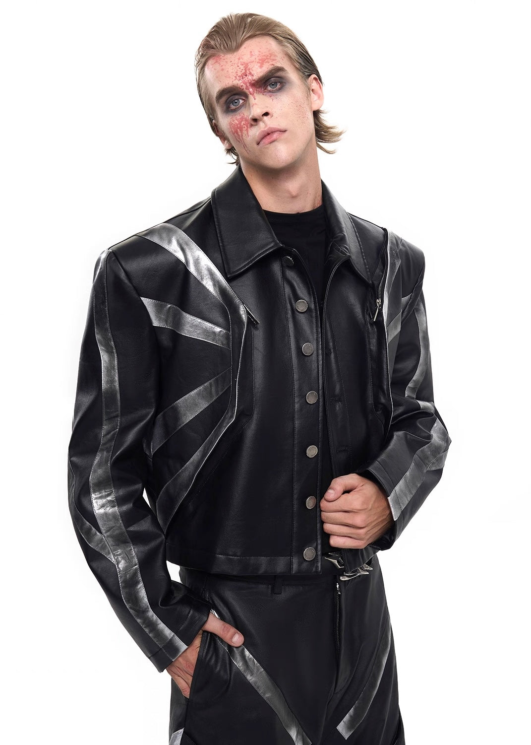 Dirty Washed Leather Jacket And Pant