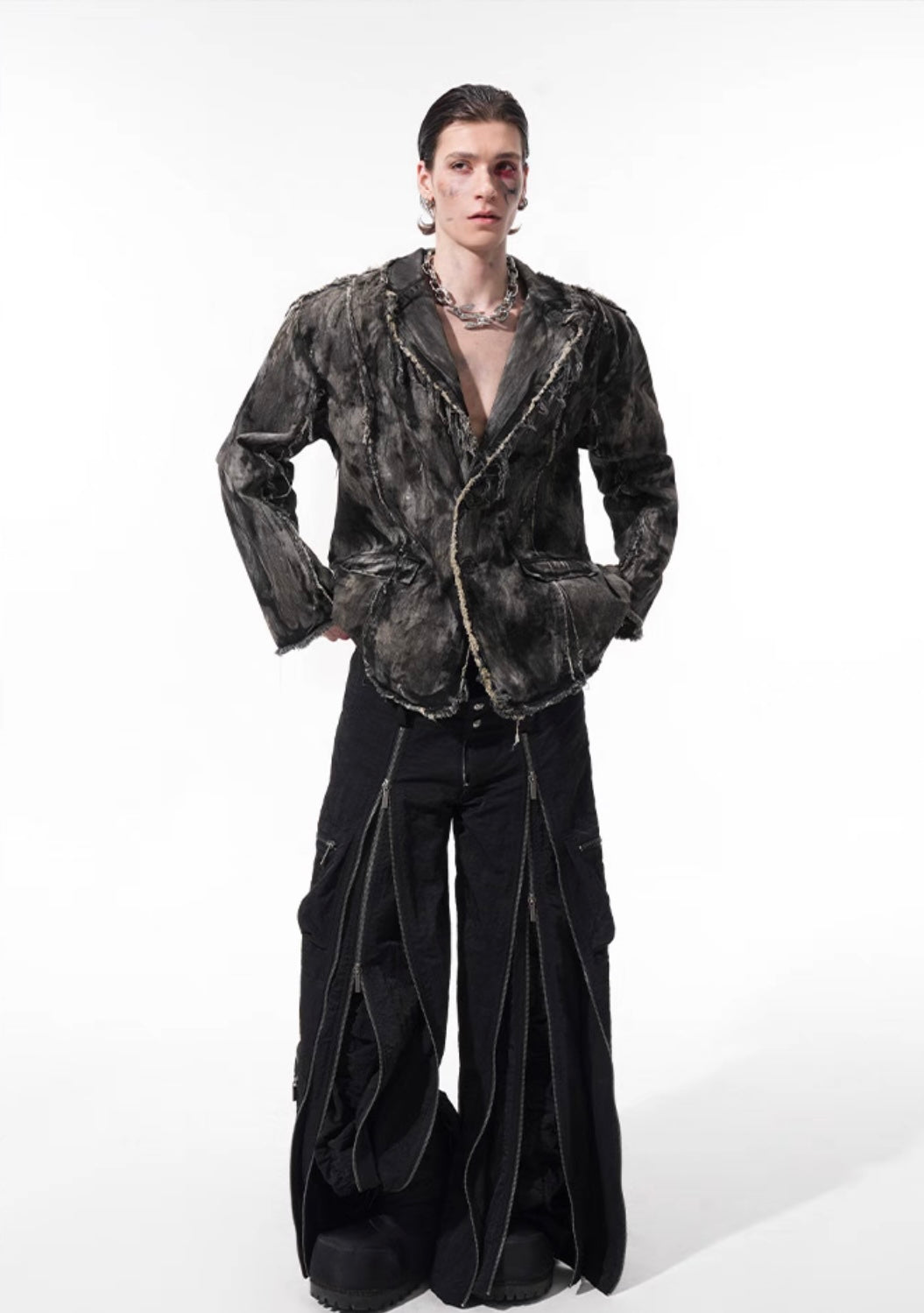 Wornout Faded Vintage Edgy Blazer