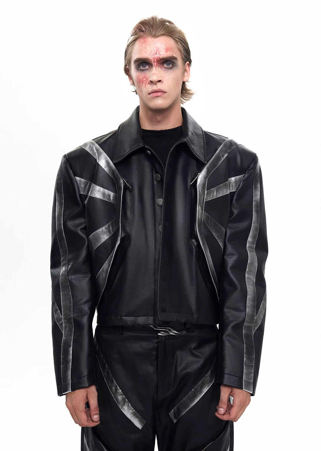 Dirty Washed Leather Jacket And Pant