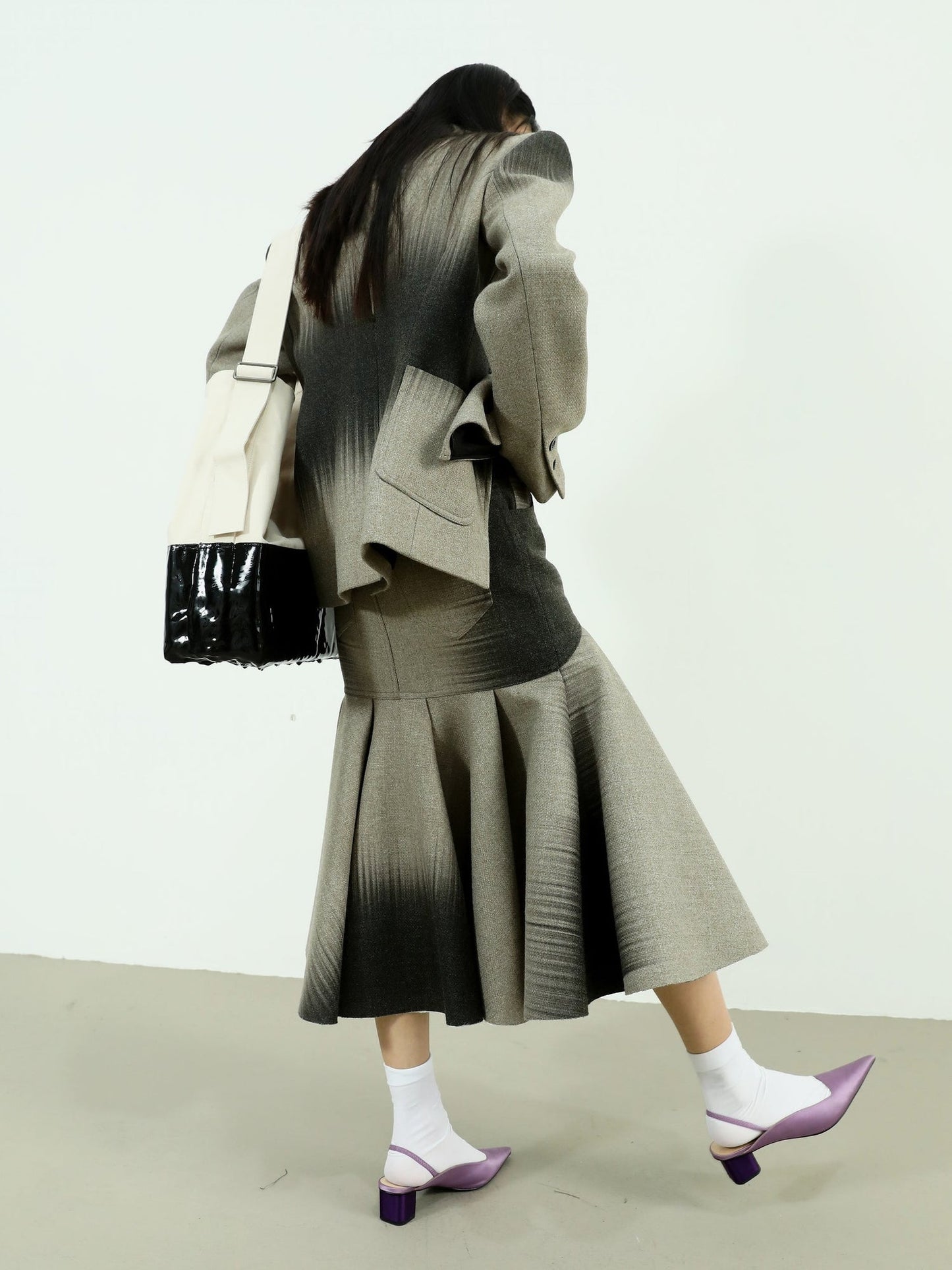 Gradient Wool Quilted Blazer