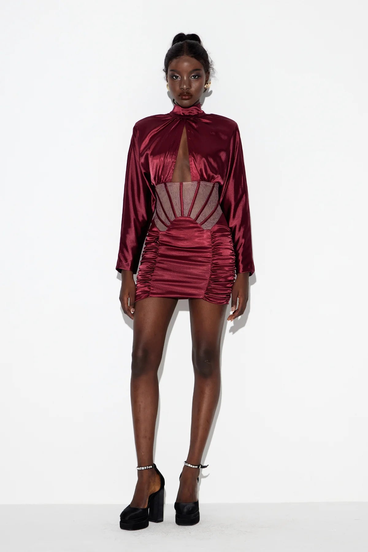 Hollow-Out Corset Lace Mini Dress