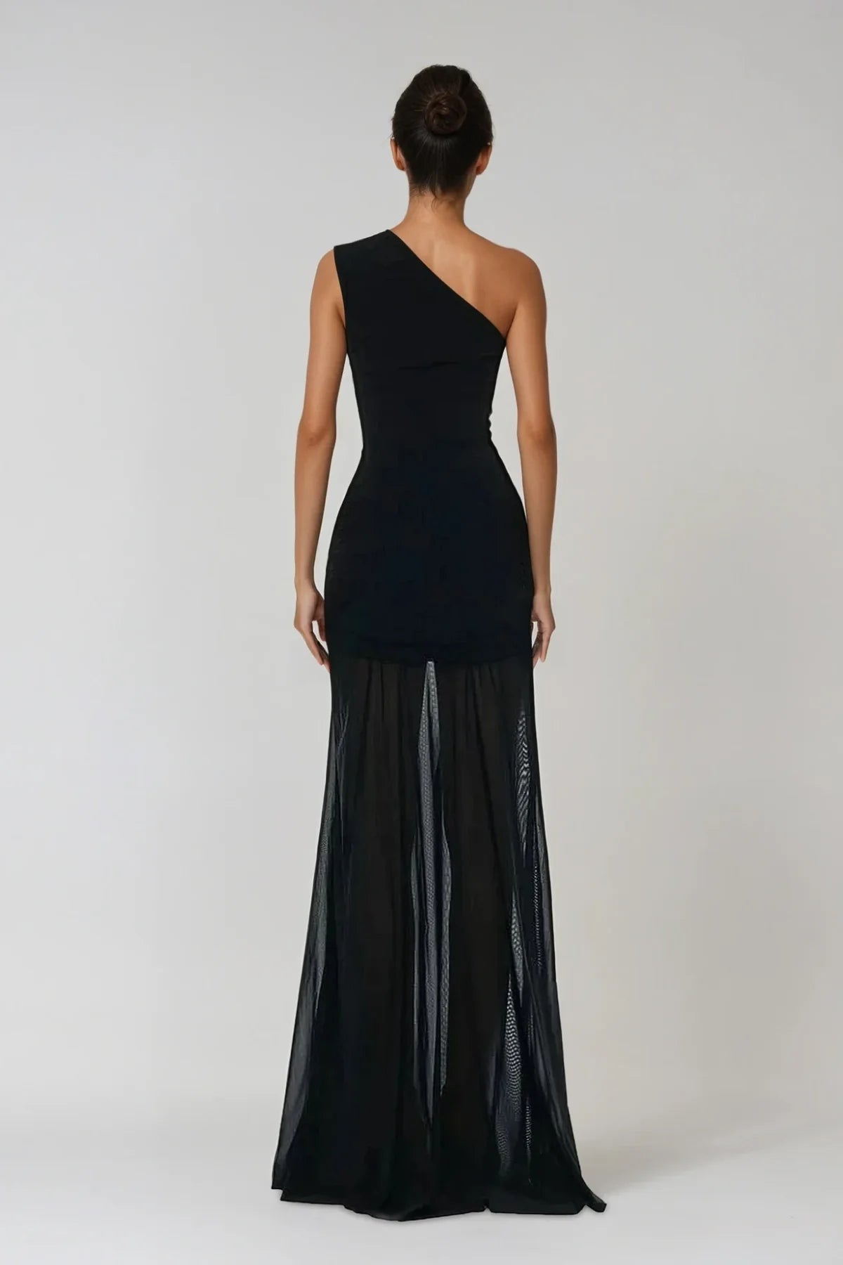 One-Shoulder Asymmetrical Cutout Maxi Dress
