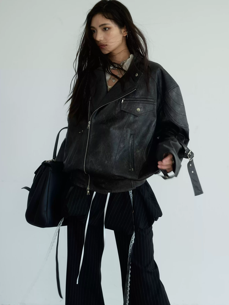 Oversized Vintage Leather Jacket