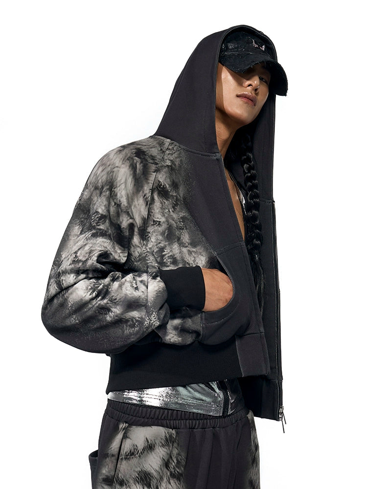 Leopard Print Niched Hoodie With Sweatpant And Shorts