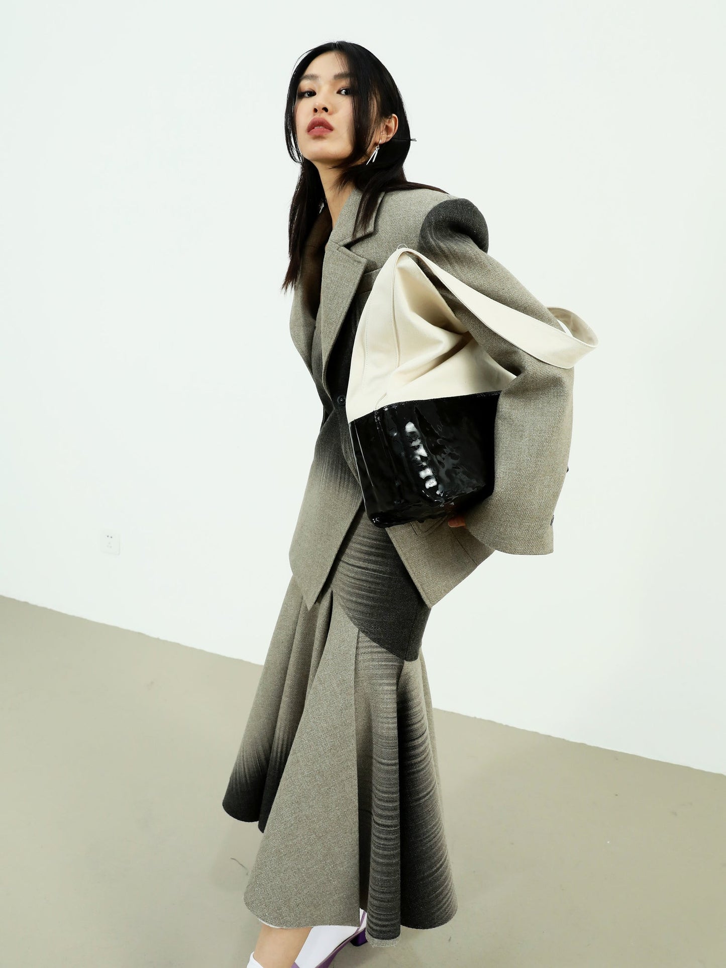 Gradient Wool Quilted Blazer