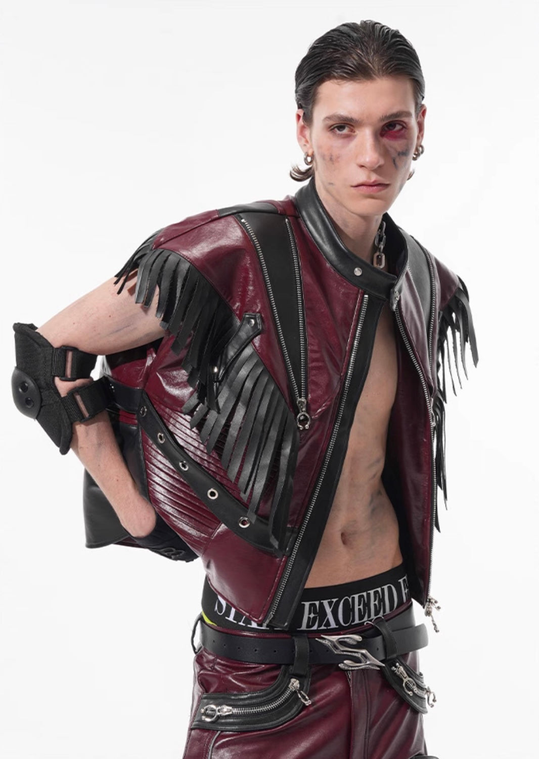 Leather Fringe Vest and Detachable Pants