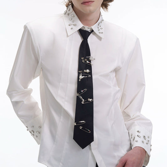 Handmade Pearl Pin Tie