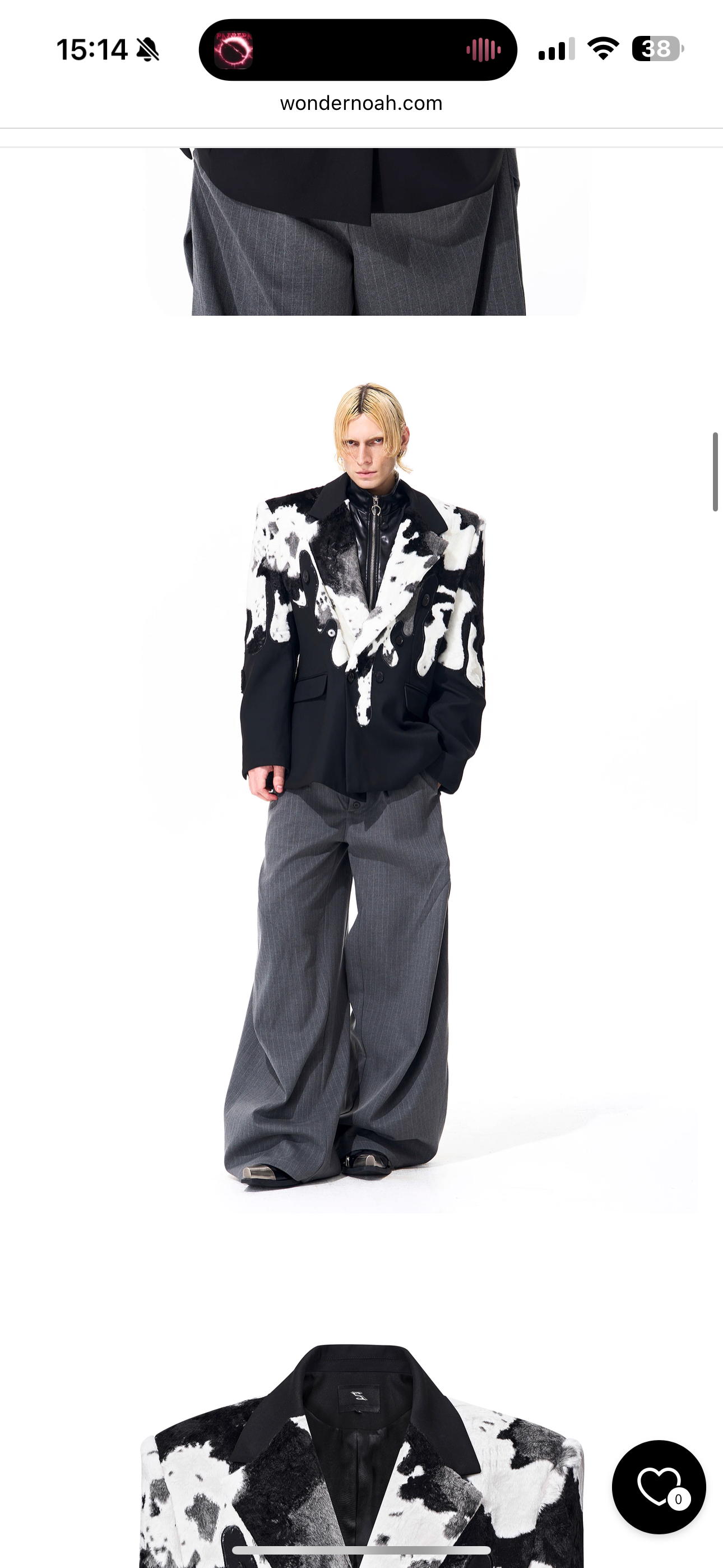 Cow Pattern Fur Contrasted Blazer