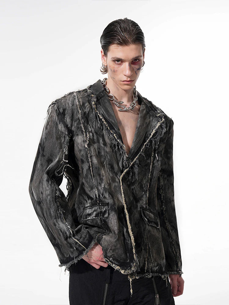 Wornout Faded Vintage Edgy Blazer