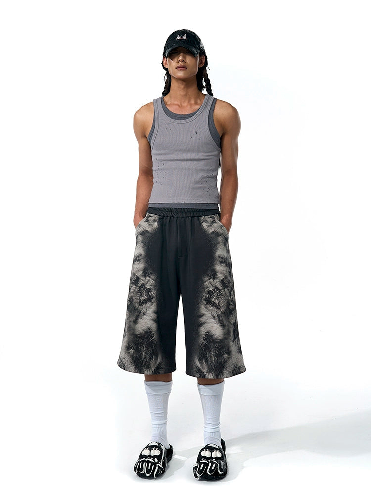 Leopard Print Niched Hoodie With Sweatpant And Shorts