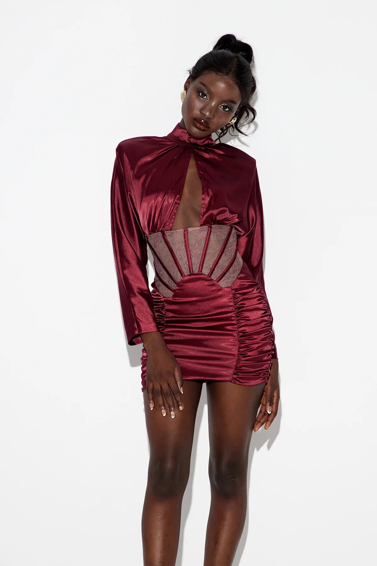 Hollow-Out Corset Lace Mini Dress