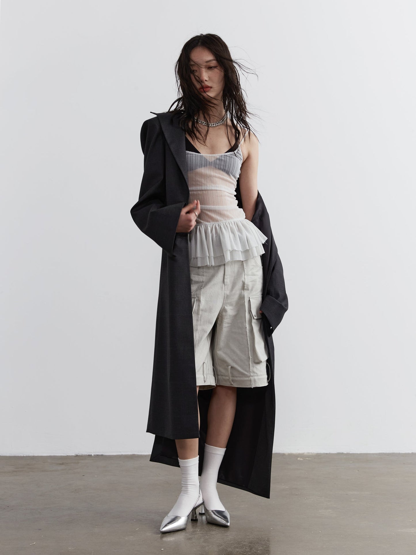 Transparent Ruffle Camisole Top