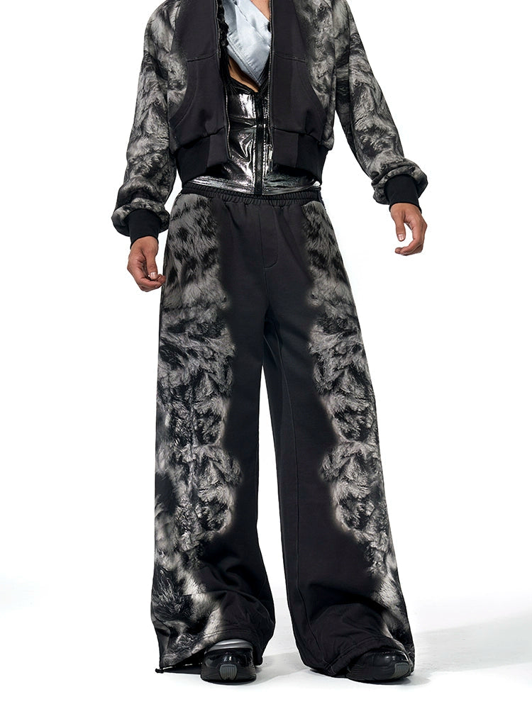 Leopard Print Niched Hoodie With Sweatpant And Shorts