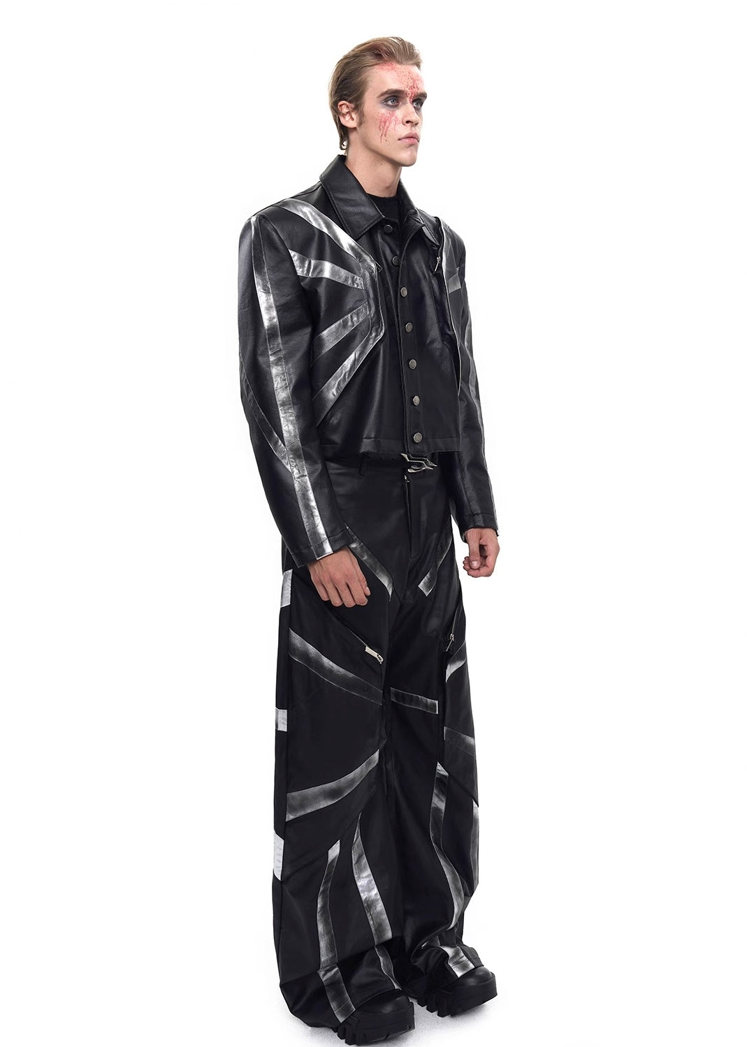 Dirty Washed Leather Jacket And Pant