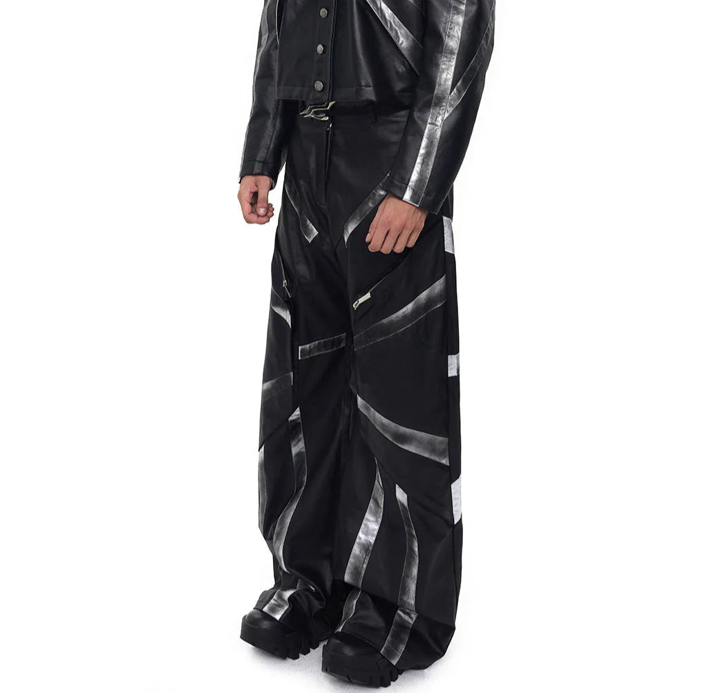 Dirty Washed Leather Jacket And Pant