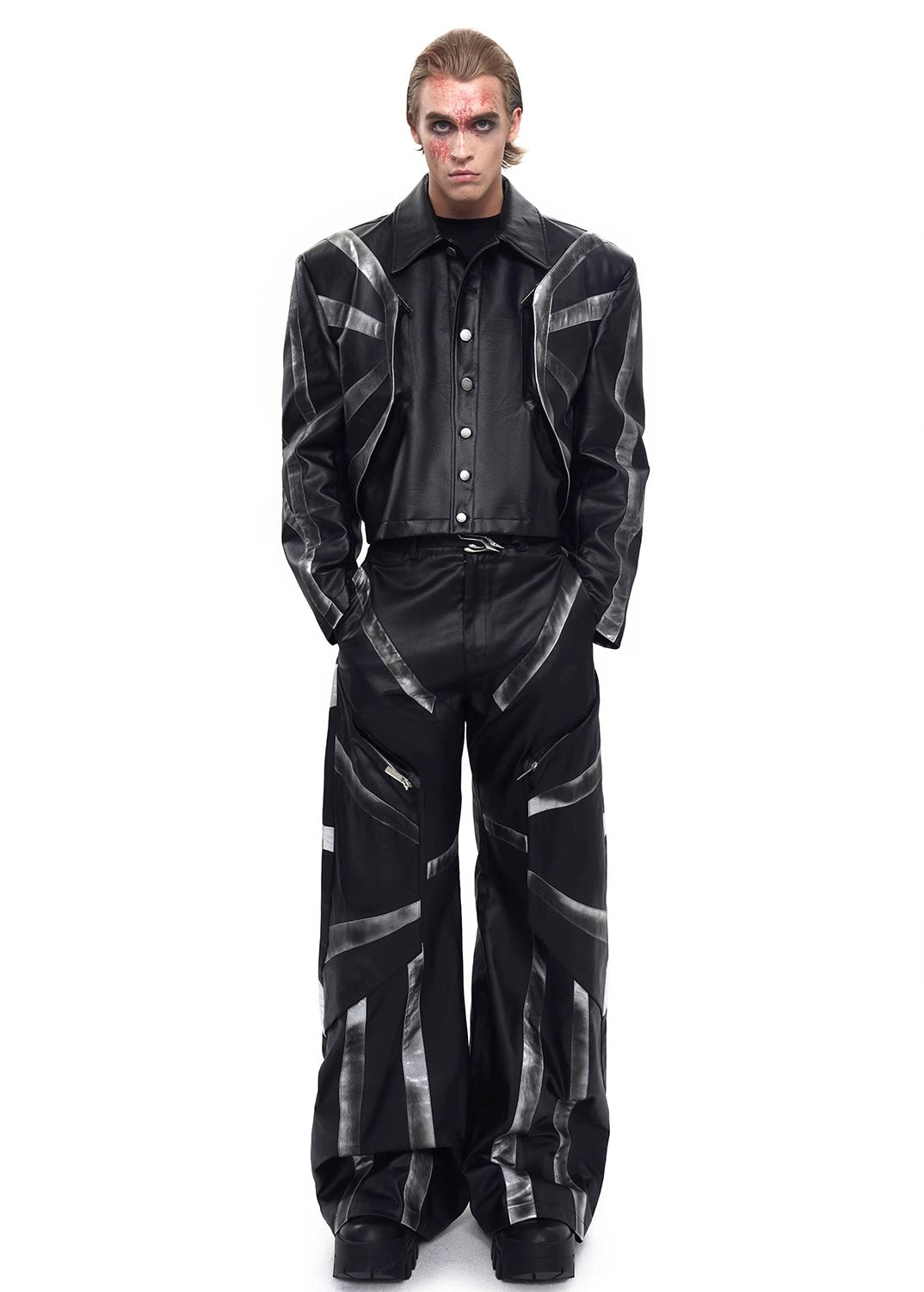 Dirty Washed Leather Jacket And Pant