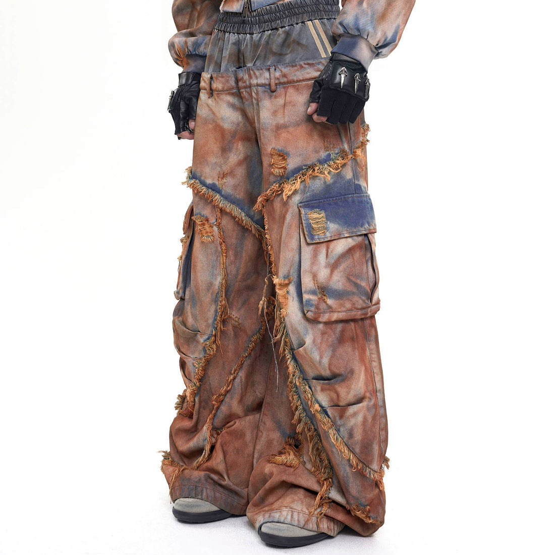 Mud Dye Raw Hem Hooded Jacket And Pant