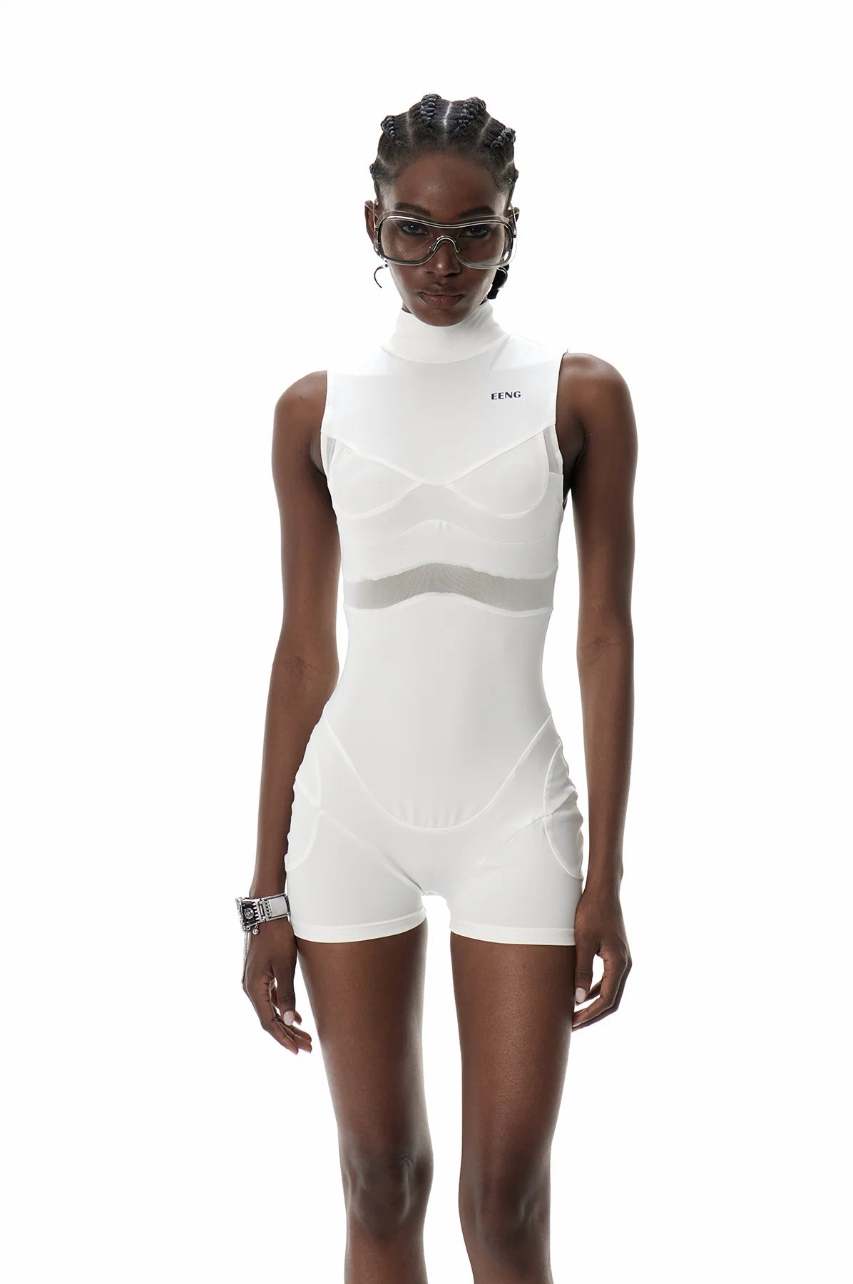 Sleeveless High-Neck Playsuit