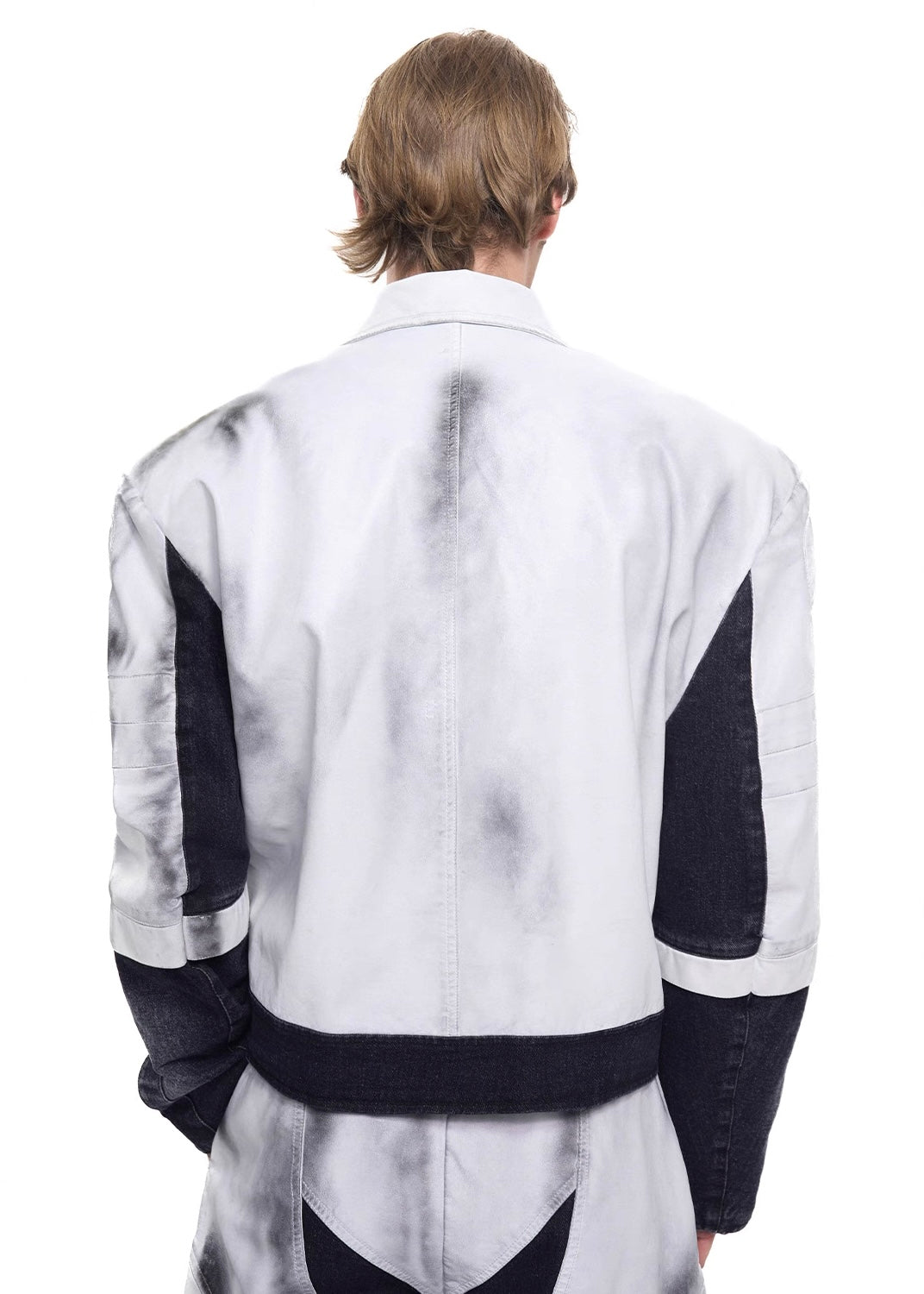 Patchwork Leather Denim Jacket