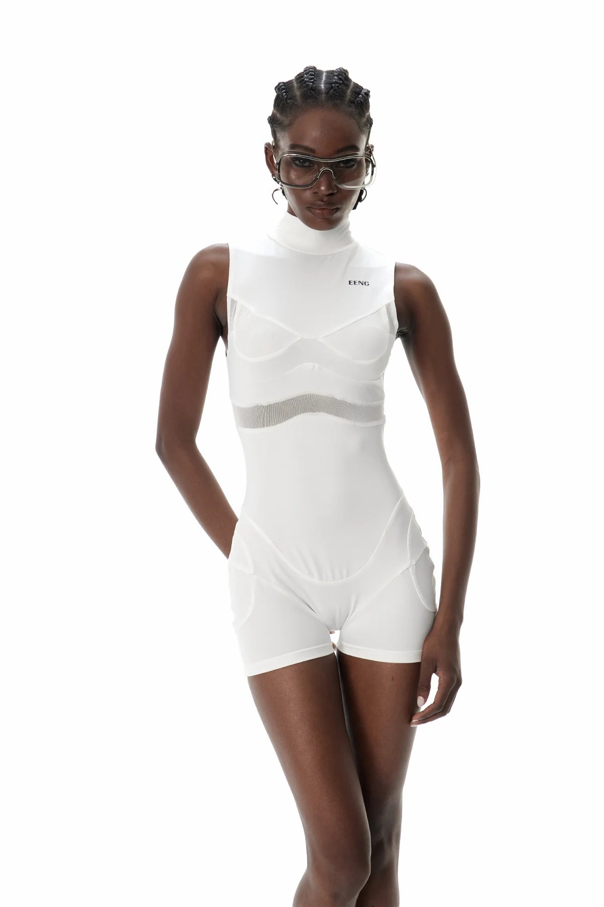 Sleeveless High-Neck Playsuit