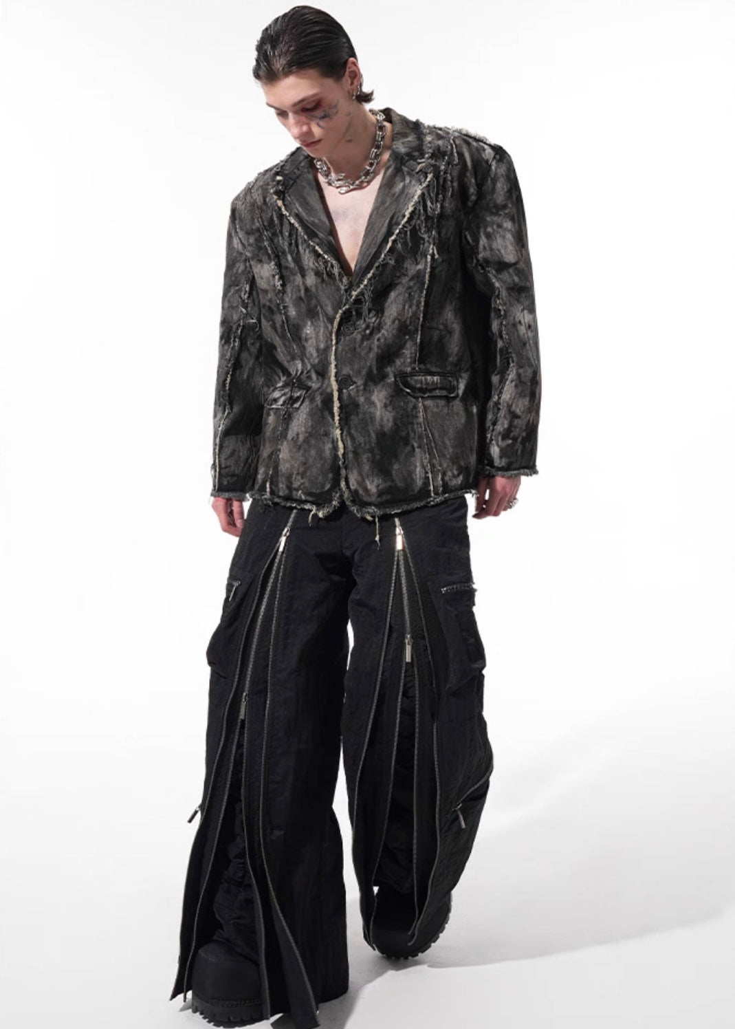 Wornout Faded Vintage Edgy Blazer